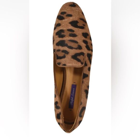 Ralph Lauren Collection Quintessa II Italian Hair-Calf Leopard Smoking Slipper - Picture 7 of 16